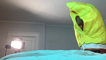 Preview 4 of Latina Busty Strip - Spongebob Fucks Trans in Chastity