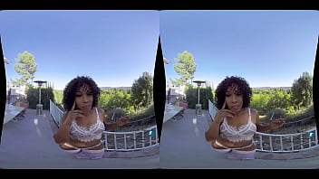 Preview 2 of Teenie Dykes Lick Boobies - MilfVR - Oral Fixation ft. Misty Stone
