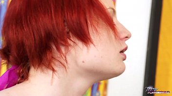 Preview 2 of Another White Whore Fucking - Short hair cute redhead licking lolipop before suck cock