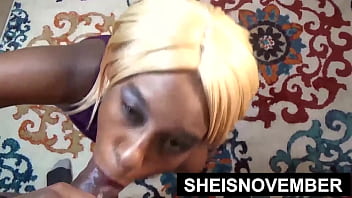 Preview 3 of Chibolin - HD Msnovember Big Breasts Out Taking Cumshot Facial,  Painting Her Pretty Black Face,  By Man Cheating On His Wife With Blowjob on Sheisnovember