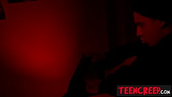 Preview 1 of Pink School - Blonde teen gets a creeper in her house and up her kitty