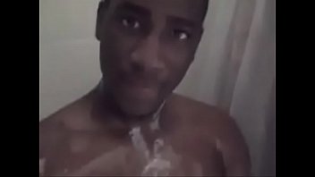 Preview 1 of Teenxx V D - Hot black stud jerks off in the shower