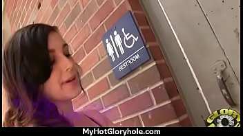 Preview 1 of Javo Com Porn - Hottie sucks and fucks black cock for cusmhot at gloryhole 19