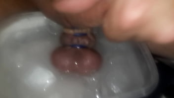 Preview 3 of Real Homemade First Time Lesbian - frozen bals with bands