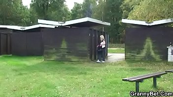 Preview 1 of Landlo - Big-boobs blonde granny rides his cock