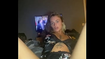 Preview 2 of Lesbian Pissing Spank - Horny Teen Virgin Can&#039_t Contain Her Lust