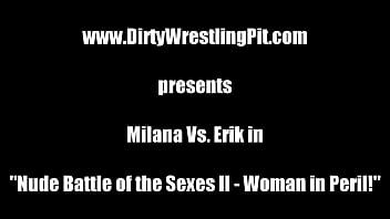 Preview 1 of Seducing Daddy S Friend - Nude Battle of The SEXES - WOMAN IN PERIL! Milana Vs. Erik