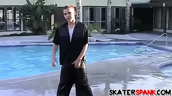 Preview 2 of Chinese Hero - Behind the scenes of a playful spanking foursome by the pool