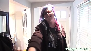 Preview 1 of Buttychic - Inked casting tranny tugging her cock solo