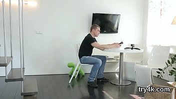 Preview 1 of Grope Jav - Pretty teenie sucks penis in pov and gets tight vagina plowed