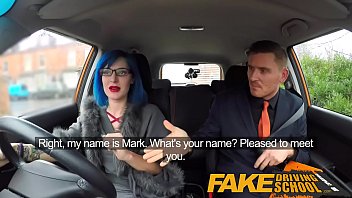 Preview 1 of Black Busy Fuck - Fake Driving School Sexy emo gets her ass pounded and throat fucked