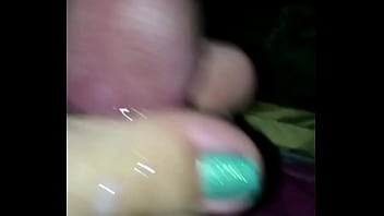 Preview 4 of Anal Big Fat Mamas - Wife gives closeup footjob cumshot