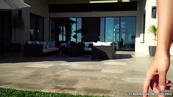 Preview 1 of Sex Rebecca Moore Jordi - Little Caprice playing with her pussy in Malibu Infinity pool