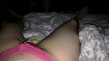 Preview 4 of Ro Colega - Tiny little puny  dick crossdresser  sissy models skimpy pink thong panties