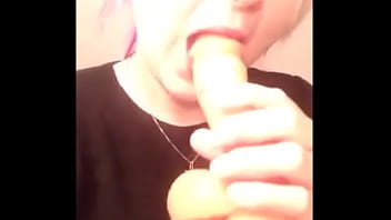 Preview 3 of Son Mom Aunt Porn - My Friend Sucking a Dildo