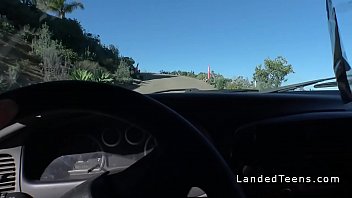 Preview 2 of Milf Wif - Slim stranded teen fucks on the road