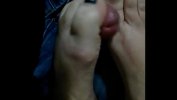 Preview 3 of Musli Mom And Son - Footjob and Toejob With Green Toenail Polish