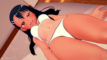 Preview 1 of Xx Video Hd Song - Hayase Nagatoro viste su bikini para divertirse en la cama (versi&oacute_n adulta) (hentai sin censura)