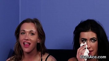 Preview 3 of Kakak Cantik Montok - Nasty bombshell gets cum load on her face swallowing all the jizz