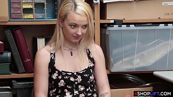Preview 1 of Bor Wap Doanload - Hot blonde teen gets caught stealing by security guard