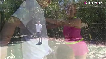 Preview 2 of Pronpos Vargin - Hot teen and pal fucking at tennis court