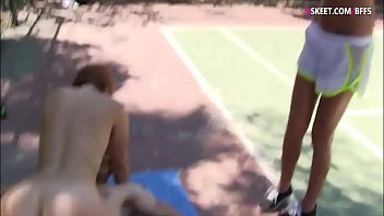 Preview 4 of Pronpos Vargin - Hot teen and pal fucking at tennis court