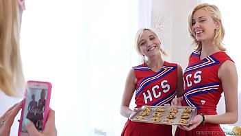 Preview 1 of Rrp Sex Vedio - Lesbian cheerleaders make special cookies - Eliza Jane,  Lena Paul