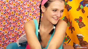 Preview 1 of Very Big Black Cock Forcefully - Cute sweet babe with pigtails learn how to fuck tight pussy