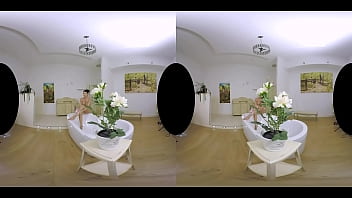 Preview 1 of Chest Viddo - Ania Kinski is in the bathroom in full VR detail
