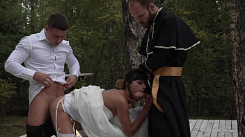Preview 2 of Xxx Pappu - Slut bride fucked at the wedding and got two dicks in her pussy at once (Part 1)