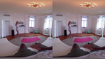 Preview 1 of Karisini Travestiye Siktiriyor - DDFNetwork VR - Fuck Your Yoga Student Candee licious in VR
