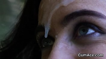 Preview 1 of Lesbian Lick Pussy Sqirt Club - Horny honey gets cum shot on her face swallowing all the cream
