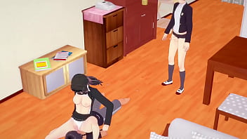 Preview 3 of Saga Bhai Bahen Sex - 3D Hentai: Femdom anime girl cuckold her boyfriend and turns him into a toilet