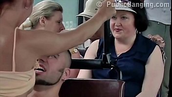 Preview 2 of Cristina Niculescu - Extreme risky sex in front of a people by a daring couple with a hot pretty girl