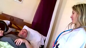 Preview 1 of Oiled Bandjob - Naughty Nurse Saida Sinner Gives A Cock Checkup