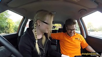 Preview 2 of Dood Xnxx - Blond teen Satin Spank banged in the car