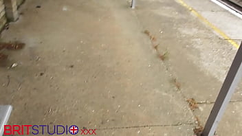 Preview 2 of C O L L E G X X X - Naughty British 18 Year Old Gives A Stranger A Handjob At The Train Station