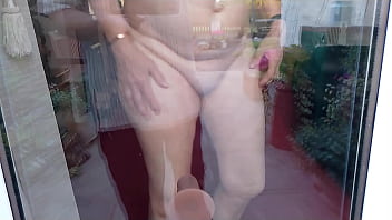 Preview 4 of Naughty Ameracan Porns - Fucking my dildo on window