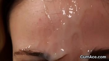 Preview 4 of Wet Bukake - Nasty hottie gets jizz load on her face swallowing all the love juice