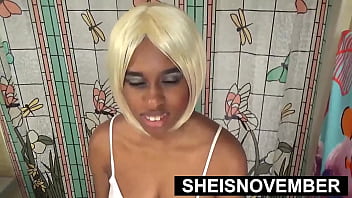 Preview 3 of Pilar Zarate - I Offer Sex After Being Low On Cash To Pay The Repair Man,  Hot Ebony Babe Sheisnovember Exposes Her Big Butt And Opens Her Sexy Mouth Giving A POV Blowjob,  Lifting Upskirt And Bend Over The Toilet For Rough Hardcore Doggystyle on Msnovember