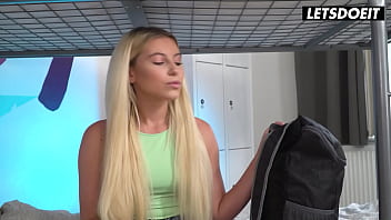 Preview 1 of Babatai Xxx - 18 Years Old Babe Lilly Bella Gets Her Tight Pussy Banged by Big Dick Security Guy - HORNY HOSTEL