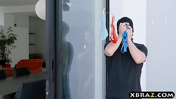 Preview 2 of Sex Time Girls Pussy Milf - Gigantic boobs MILF catches panty thief and fucks him