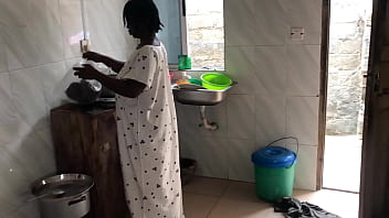 Preview 1 of French Kissing Dog - KITCHEN FREESTYLE SEX WITH THE SEXY HOUSE MAID