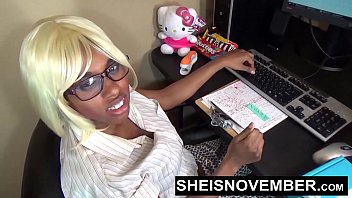 Preview 2 of Bangla Song Xxxxxxnews - I&#039_m Fucking My Ebony Admin Wet Pussy POV Missionary,  Cowgirl,  And Rough Doggystyle On Work Desk After Getting A Blowjob,  Busty Shot Secretary Sheisnovember Getting Fuck By Her Boss With Large Natural Tits And Hard Nipples Out By Msnovember