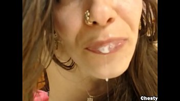 Preview 2 of Pvc Trance - Brunette gets a double penetration by two dildos