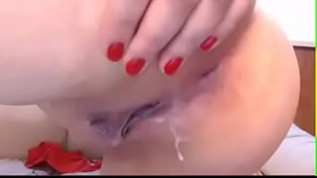 Preview 4 of Abbey Slim Boobs - red woman masturbates and plays and cums