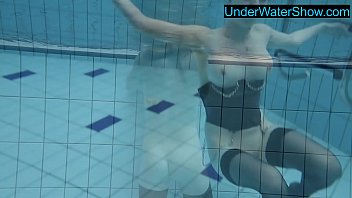 Preview 1 of Hidden Cam Massage Parlor India - Hot blondie in stockings swims