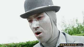 Preview 2 of Ct Rng - Living statue fucks cock hungry slut with his huge cock