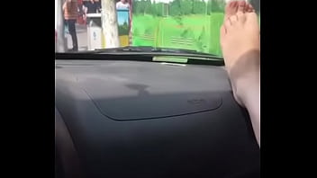 Preview 4 of Bigass Ebony Masturbating - in car