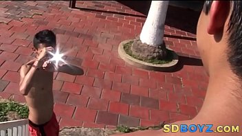 Preview 1 of Sex Through Boobs - Latino twink facializes